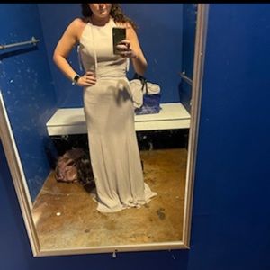 Taupe bridesmaid dress, floor length size 4